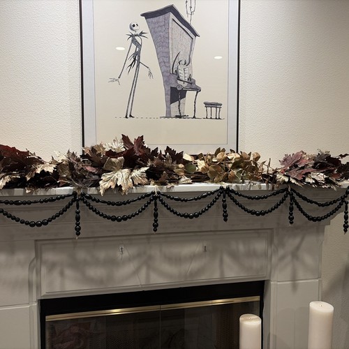 6ft black wood bead garland - 6ft,