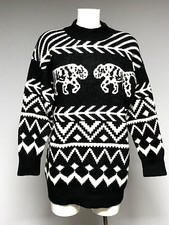 Ex H&M Ladies Aztec Tiger Longline Oversized Knit Jumper sizes 4-20