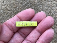 Vintage 1960s School Prefect Pin Badge Enamelled Yellow Bar