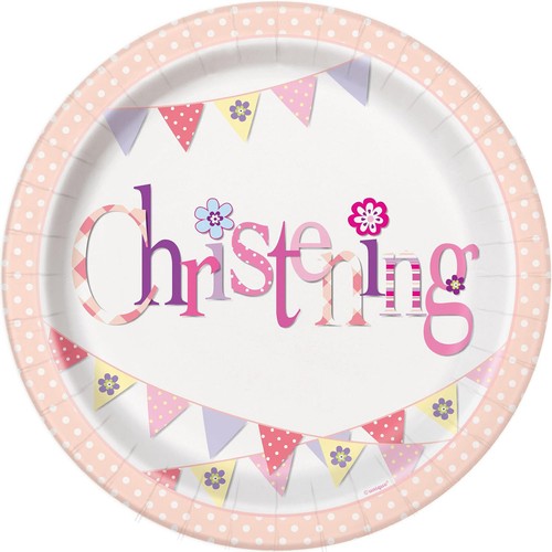 Girls pink christening party - christening,