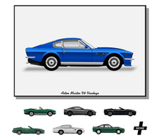 POSTER - ASTON MARTIN - Various Models - (A4 A3 A2 sizes) Art Print Car RENDER