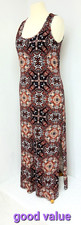 Debenhams Lovely Long Cotton Dress Size 12 Multicolour Stretchy Sleeveless