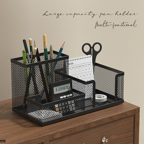 Metal mesh desk organiser - metal,