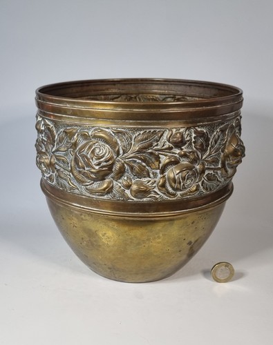 Vintage brass jardiniere - vintage,