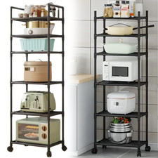 6 Tier Storage Shelf Heavy Duty Utility Shelf Storage Rack for Home Office+Wheel