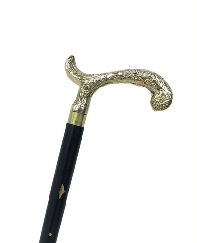 Antique brass curved handle - antique,
