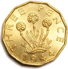Threepence Brass 3D  Coin Queen Elizabeth II England CHOOSE YOUR DATE 1932-1967