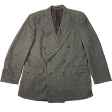 Hugo Boss Vintage Suit Jacket Classic Tailored Double Breasted Grey Mens 44R