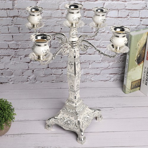 Arm glass candle holder - 5-arm,