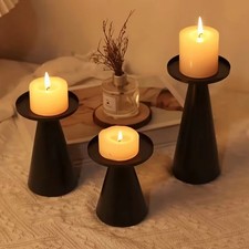 3Pcs Iron Candlestick Stand