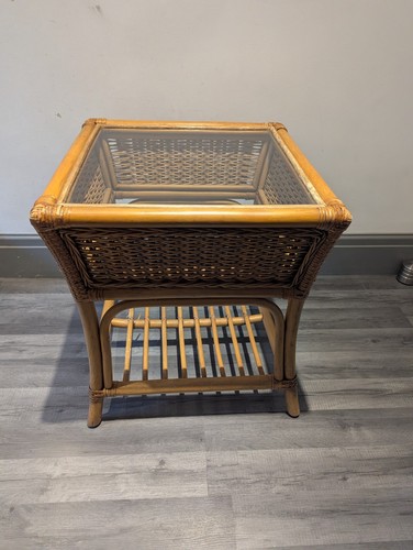 Vintage cane wicker coffee - vintage,