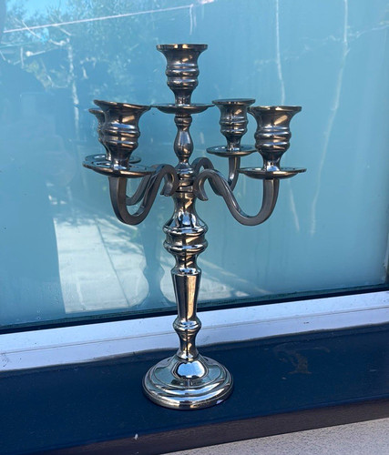 Silver polished metal arm - silver,