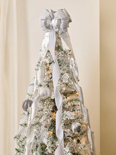 Silver bow christmas tree - silver,