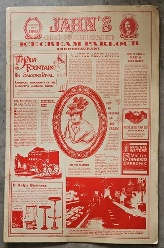 Huge vintage menu jahn old - jahn's,