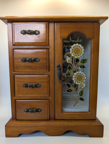Wooden jewellery box vintage - wooden,
