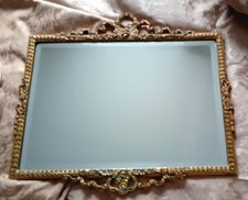 Vintage Mirror Gilt  Bevelled  Ornate  Hall Bathroom  Cottagecore Roses  