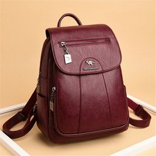 Anti-theft Leather Backpack