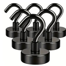 6pcs black magnet hooks, 25