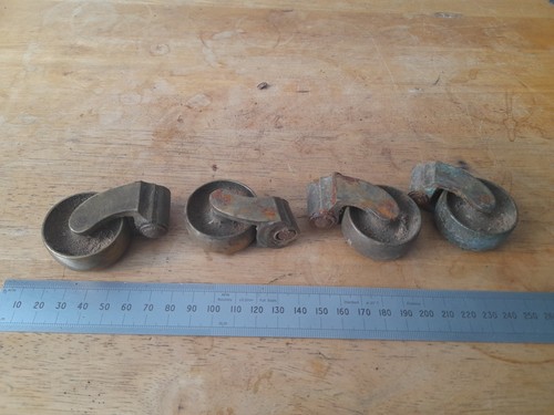 Vintage brass casters - brass,