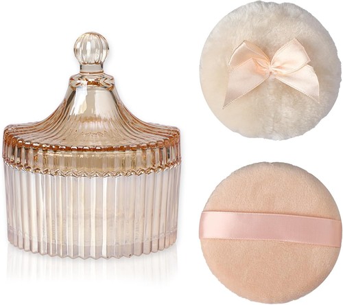 Glass body powder puffs and - glass,