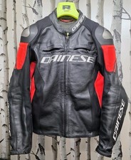 Dainese Racing  Jacket -EU50 Black Fluo Red Motorcycle Motorbike Leather Sports 