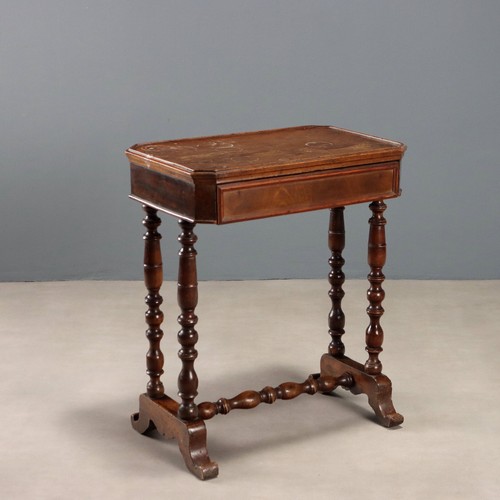 Antique sewing table walnut - table,