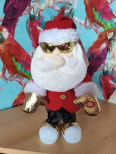 Rare Asda Singing Dancing Christmas Santa Hop Hop Gold Toy Decoration