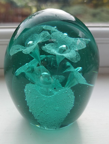 Small victorian green glass - green,