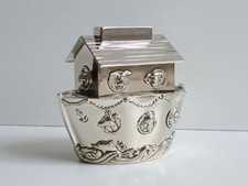 Silver Plated Noah's Ark Children's Money Box / Piggy Bank
