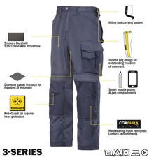 Snickers Trousers 3312 3-Series Work Trousers Snickers Direct Navy