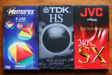 3 Used Blank Video Tapes Memorex TDK JVC