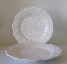 TWO PORTUGESE CABBAGE WARE SALAD PLATES 220mm