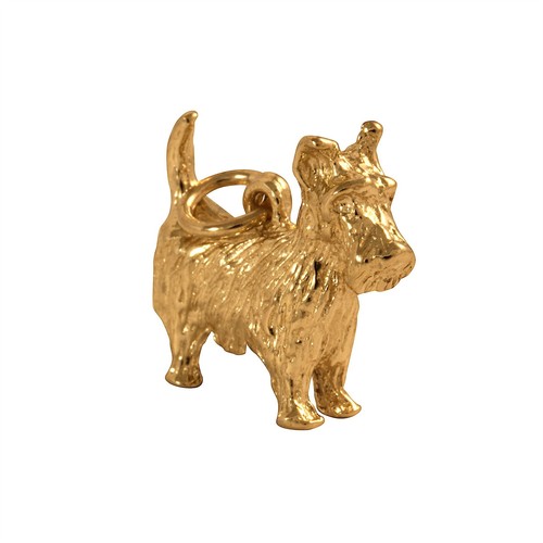 9ct gold scottie - gold, dog