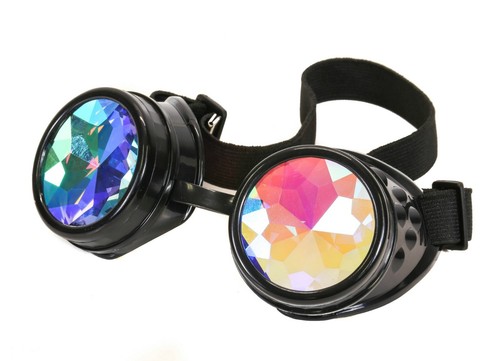 Black kaleidoscopic goggles - black,