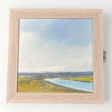 River in Sunny Landscape-Original Contemporary Acrylic Painting by Peter Hodson