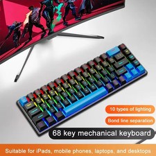 Wired Mechanical Gaming Keyboard RGB Colorful Lighting Laptop Tablet Computer