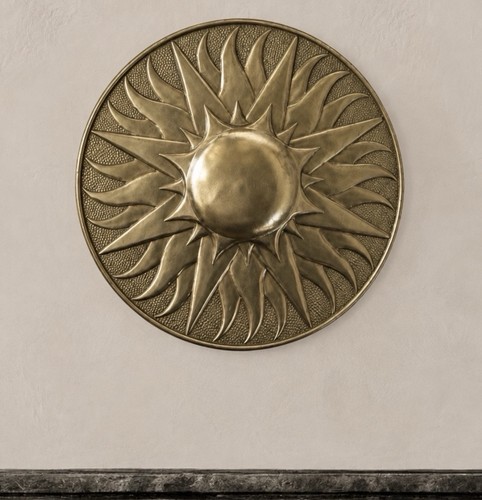 Large antique brass sunburst - large,