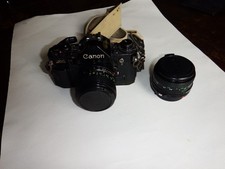 Canon A-1 35mm SLR Film Camera with 28mm f2.8 and 50mm f1.8 Canon Lenses