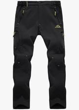 EKLENTSON Men's Waterproof Softshell Fleece Lined Outdoor Walking Trousers 40