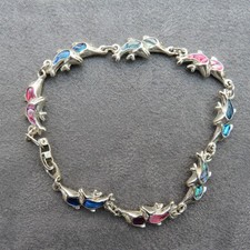 Silver Tone Dolphin Bracelet