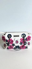 Floozie White Faux Leather Handbag With Applied Flowers