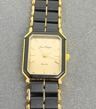 JEAN PHILIPPE Ladies Wristwatch Black Gold Tone Quartz Dress Watch - GOF232