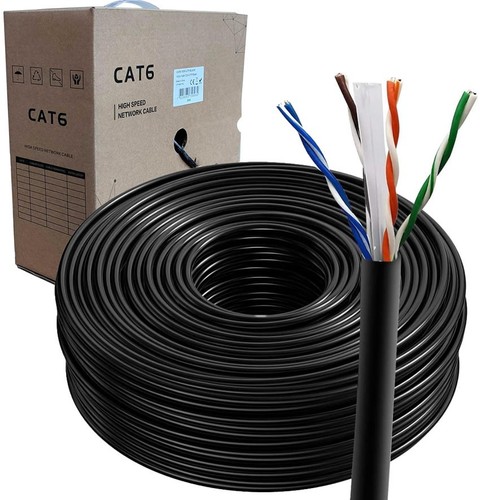 100m cat6 outdoor black - 100m,