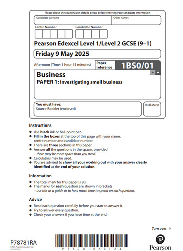 Edexcel gcse business 2025 - 2025, all