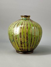 Cobridge Stoneware Studio Pottery Anita Harris Green Stripe Glaze 16cm Vase 2002