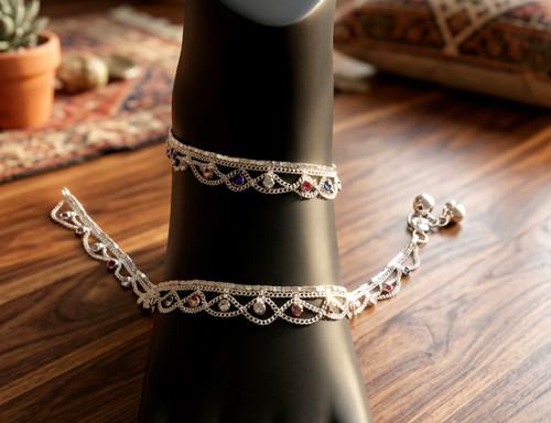 Anklet silver plated - silver,