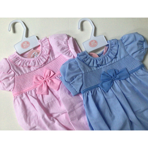 Baby girls smocked bow romper