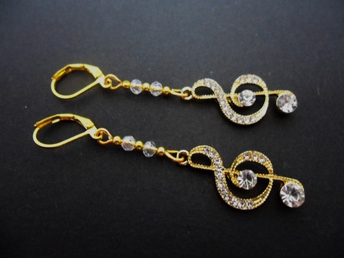 Pair gold crystal - pair,