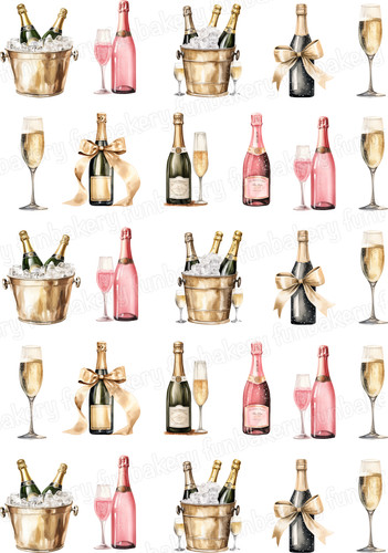 Champagne cake topper party - champagne,