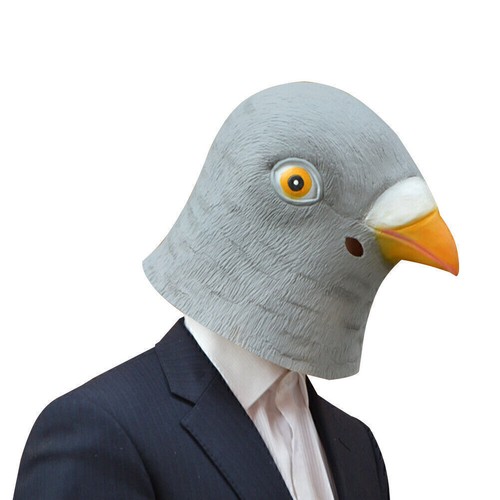 Pigeon head mask creepy animal - creepy,